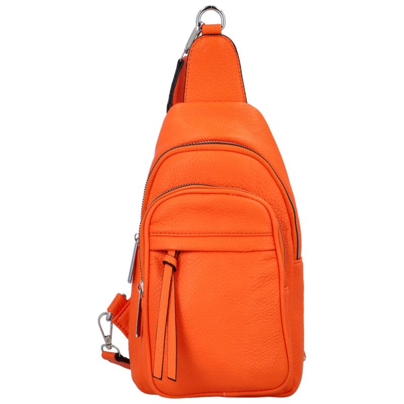 Trendový dámský koženkový batůžek Milaro, oranžová