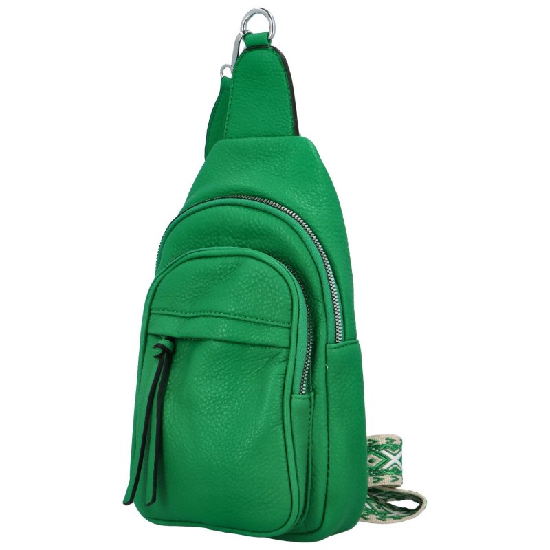 Trendový dámský koženkový batůžek Milaro, světle zelená
