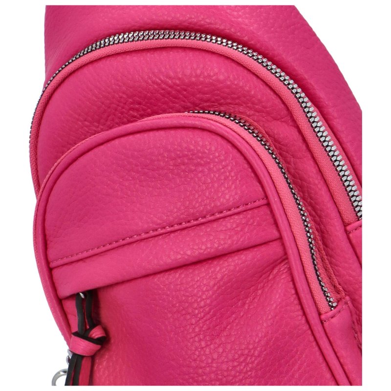 Trendový dámský koženkový batůžek Milaro, výrazná růžová