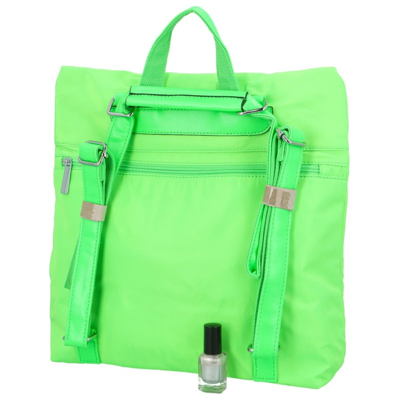 Módní látková kabelka/batoh Urgelo, výrazná zelená
