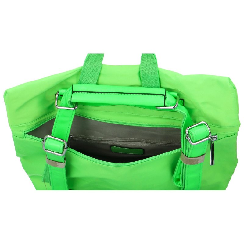 Módní látková kabelka/batoh Urgelo, výrazná zelená