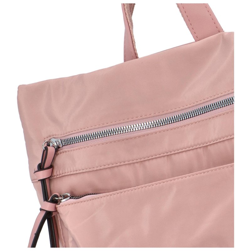 Módní látková kabelka/batoh Urgelo, jemná růžová