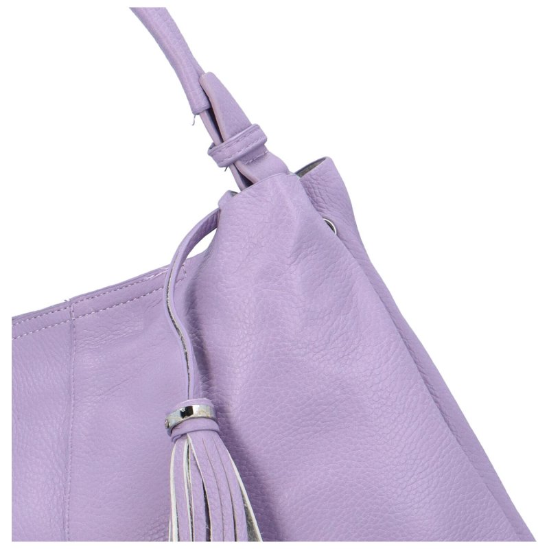 Nadčasová koženková kabelka přes rameno Merida, fialová