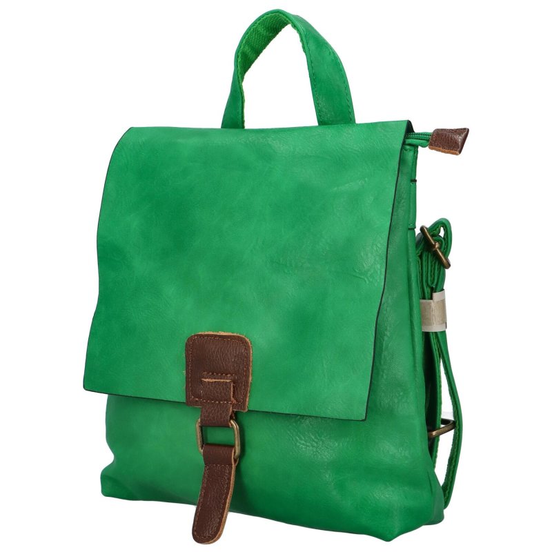 Městský koženkový batoh Enjoy, zelená