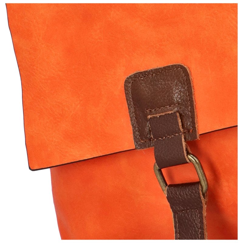 Městský koženkový batoh Enjoy, oranžová