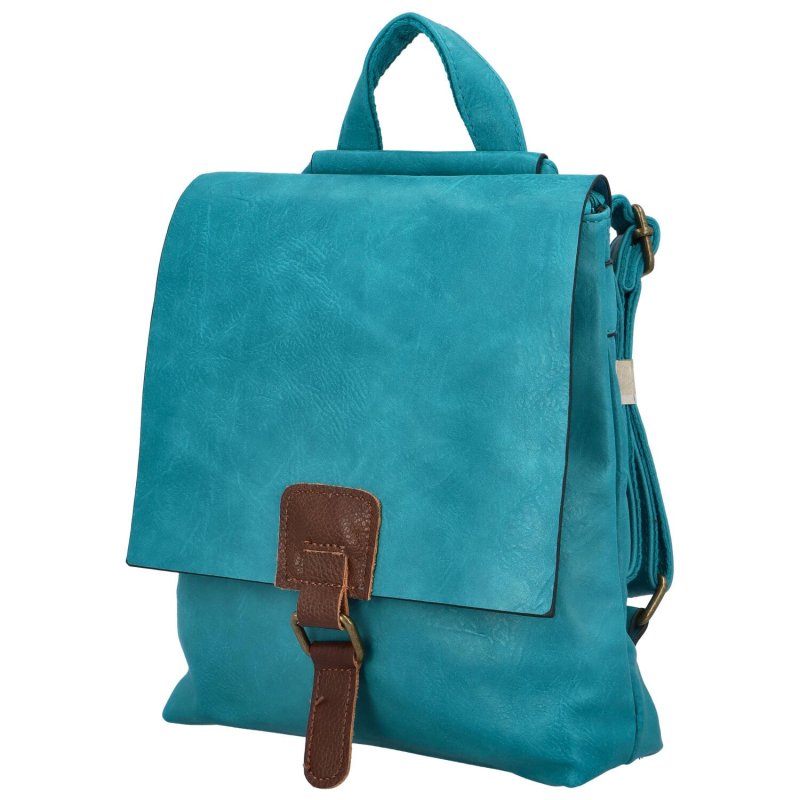 Městský koženkový batoh Enjoy, výrazná modrá