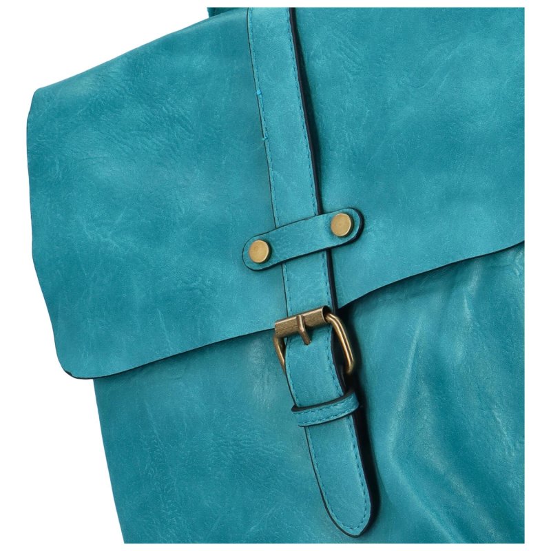 Městský dámský koženkový batoh Rita, zelenomodrá