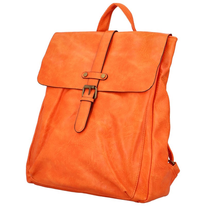 Městský dámský koženkový batoh Rita, oranžová