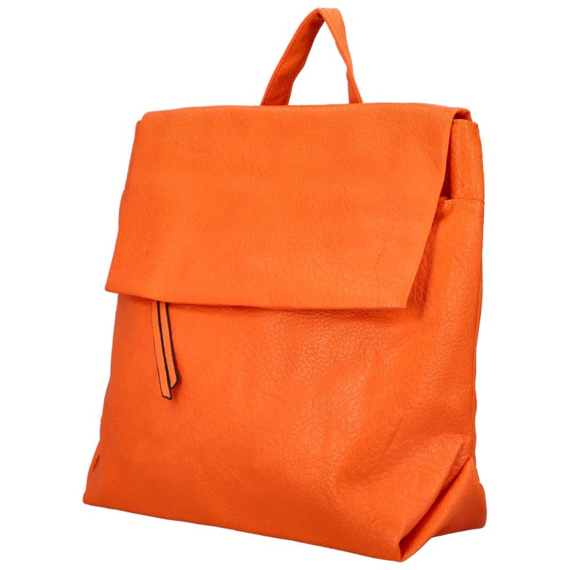 Stylový městský dámský koženkový batoh Sarah, oranžová