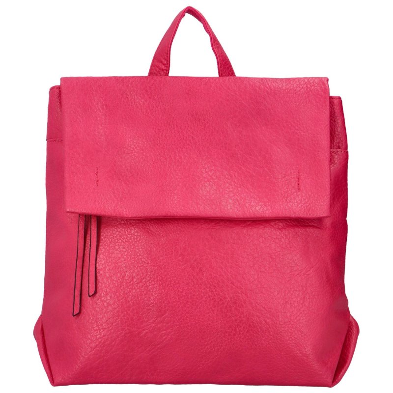 Stylový městský dámský koženkový batoh Sarah, výrazná růžová