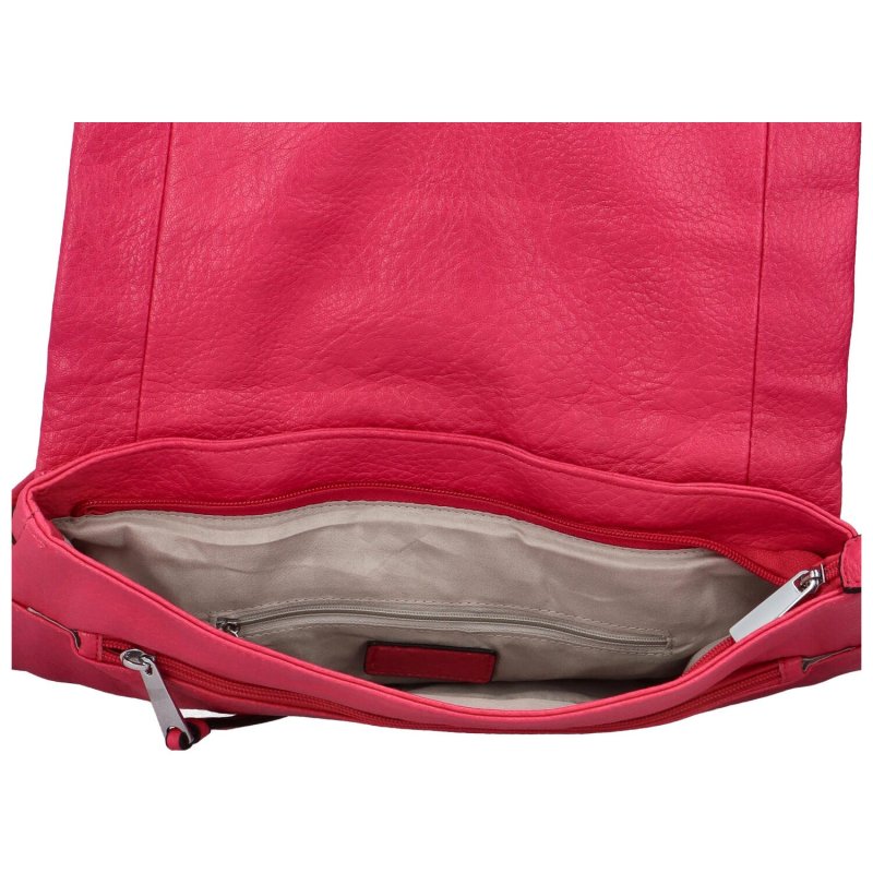 Stylový městský dámský koženkový batoh Sarah, výrazná růžová