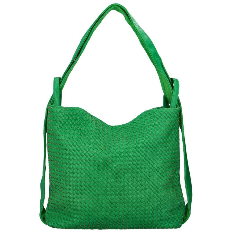 Módní proplétaný kabelko-batoh Giny, zelená