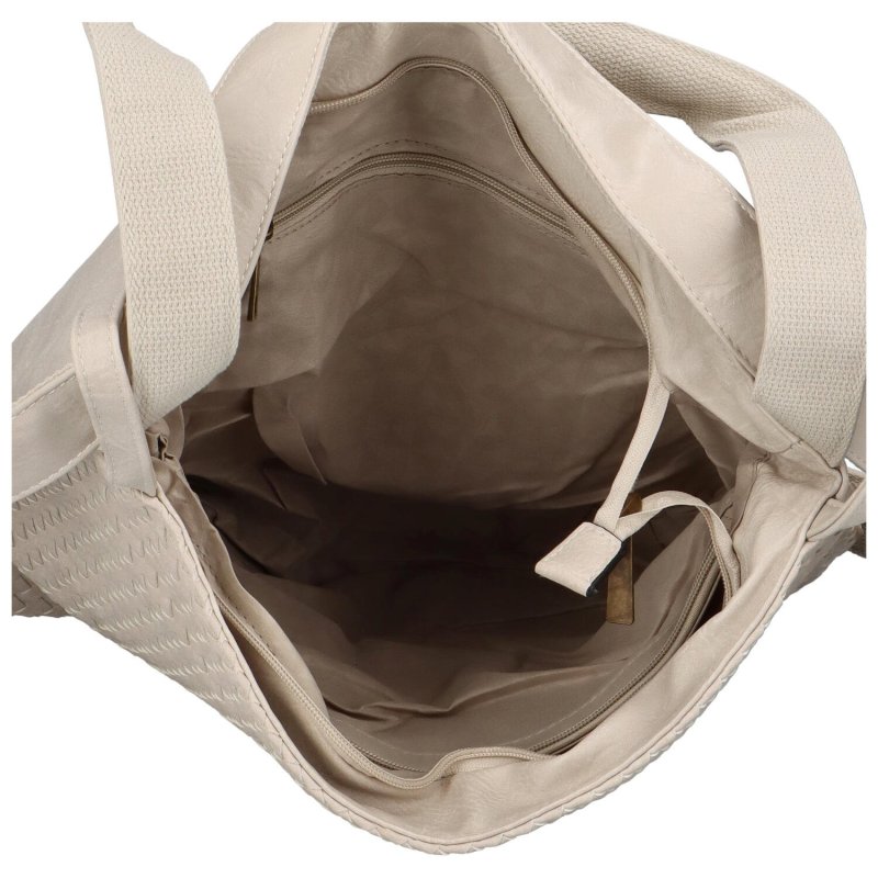 Módní proplétaný kabelko-batoh Giny, béžová
