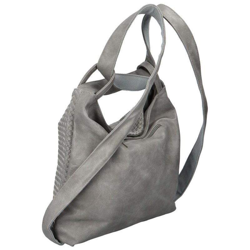 Módní proplétaný kabelko-batoh Giny, šedá