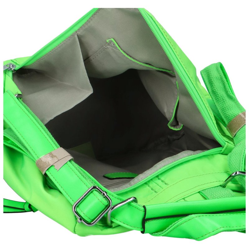 Stylová dámská kabelka/batoh Elvíra, výrazná zelená