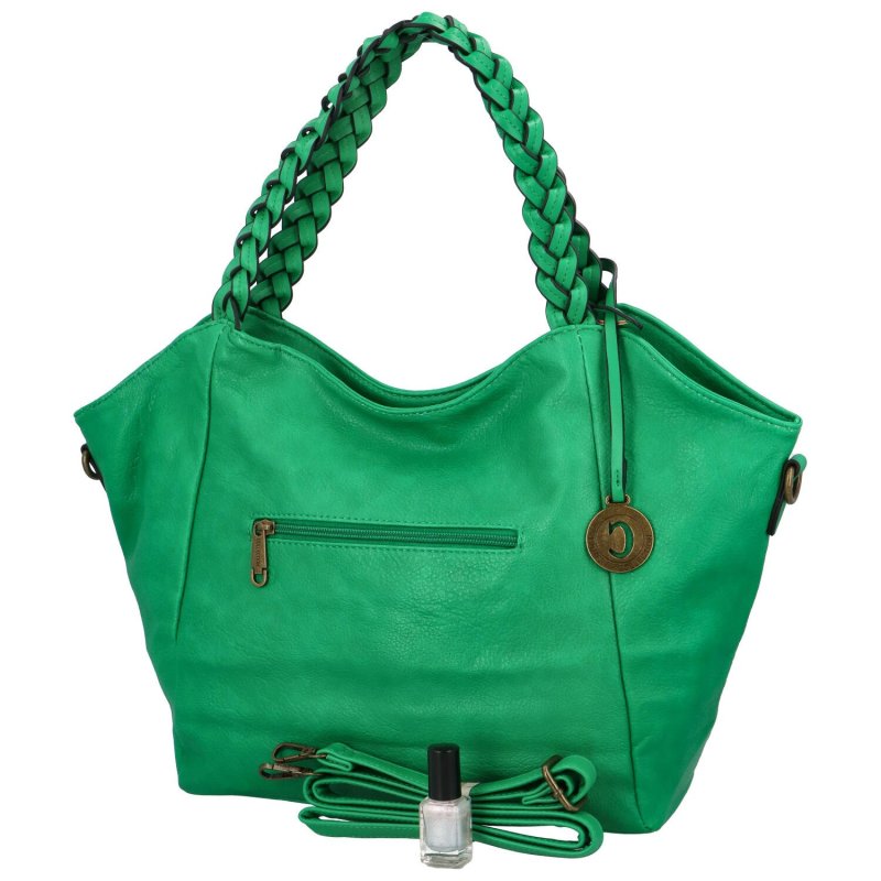 Moderní dámská koženková kabelka Luciana, zelená
