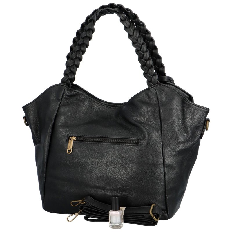Moderní dámská koženková kabelka Luciana, černá