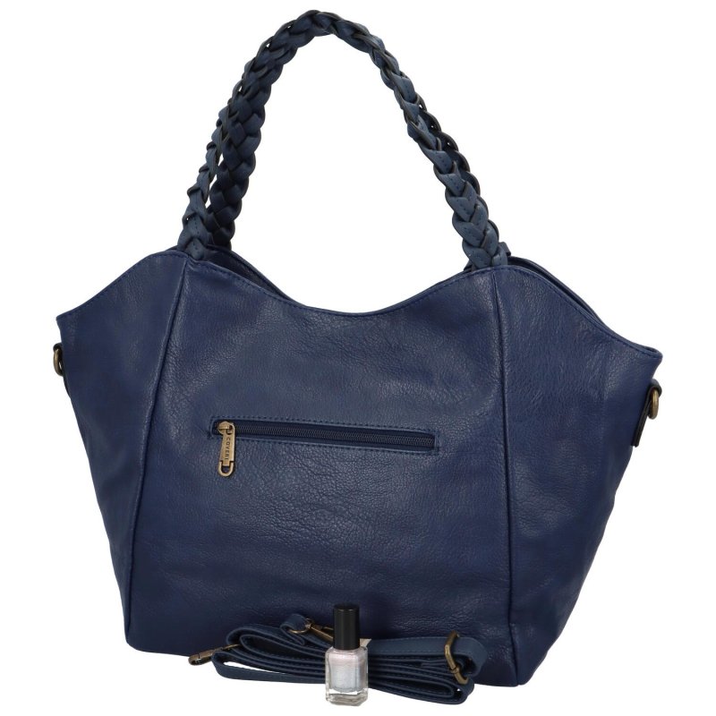 Moderní dámská koženková kabelka Luciana, tmavě modrá