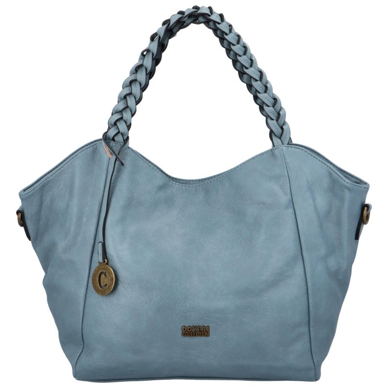 Moderní dámská koženková kabelka Luciana, světle modrá