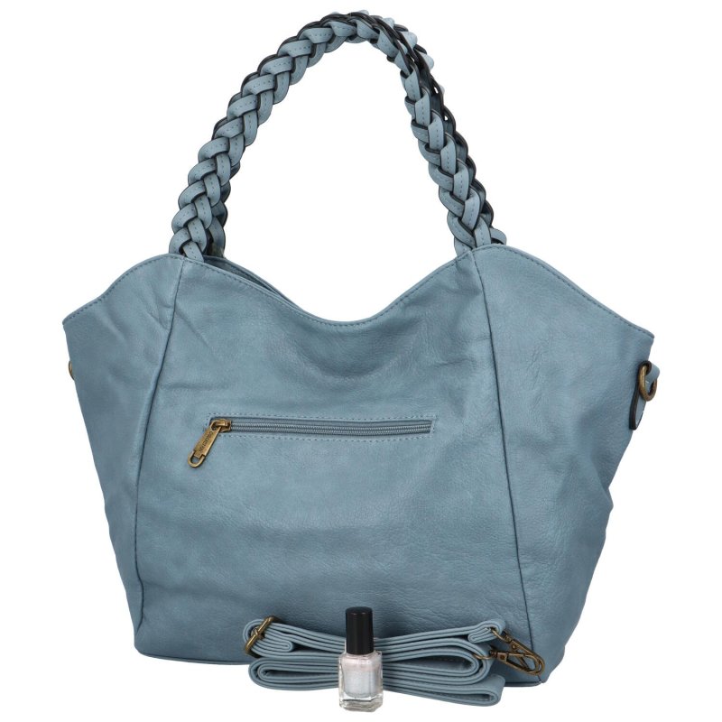 Moderní dámská koženková kabelka Luciana, světle modrá