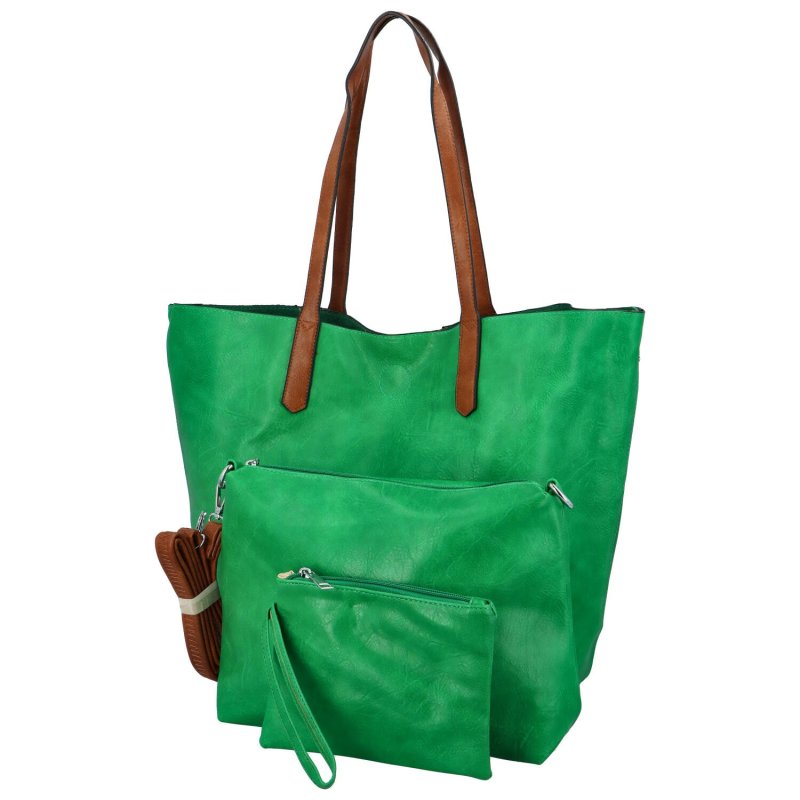 Stylový set dámské kabelky a doplňků 3v1 Robina, zelená