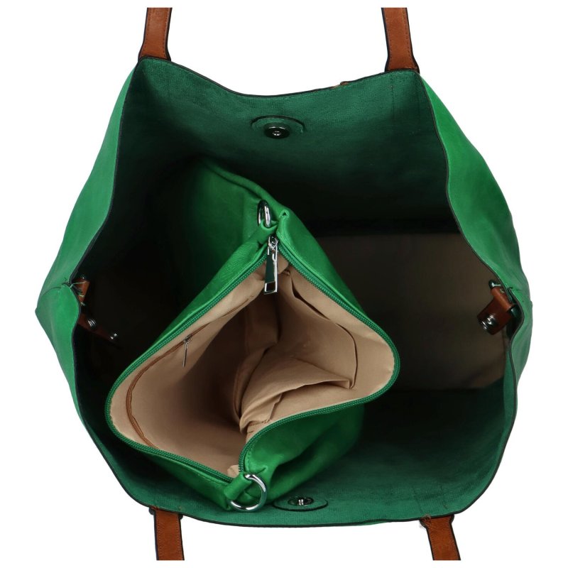 Stylový set dámské kabelky a doplňků 3v1 Robina, zelená