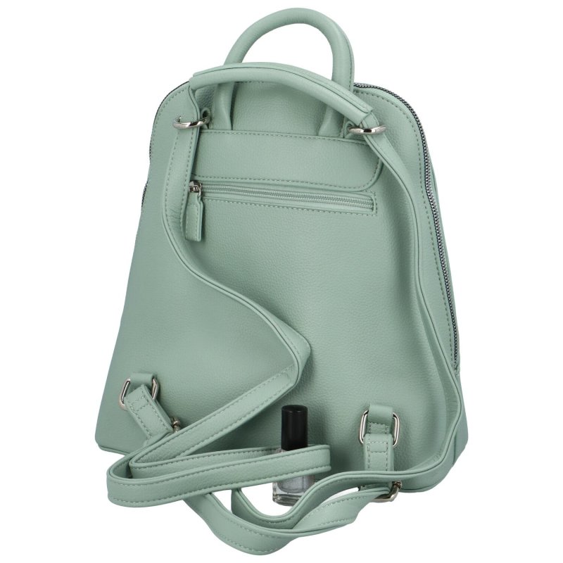 Minimalistická koženková kabelka/batoh Larissa, světle zelená