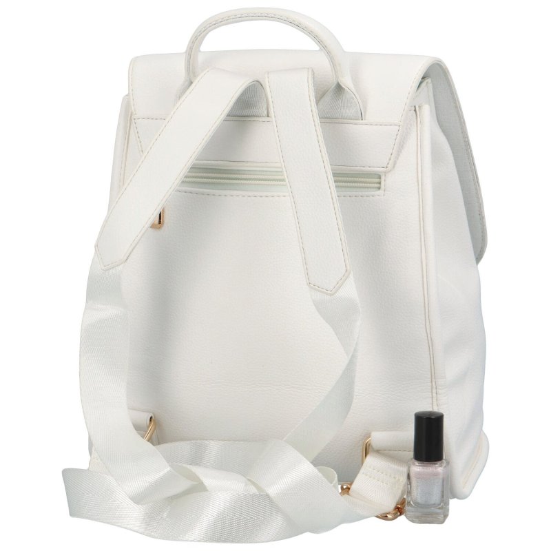 Jednoduchý dámský koženkový batoh Eluza, bílá