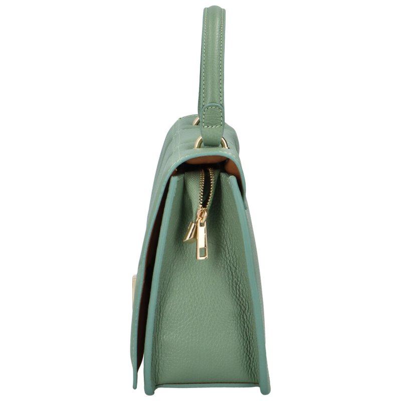 Módní a nepřehlédnutelná dámská kožená kabelka Siera, světle zelená