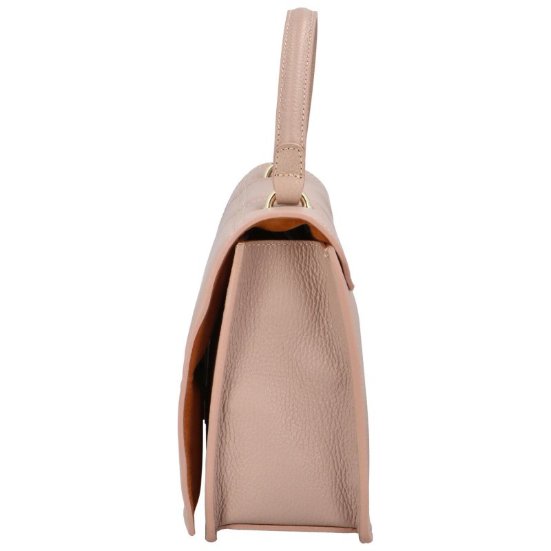Módní a nepřehlédnutelná dámská kožená kabelka Siera, pudrová