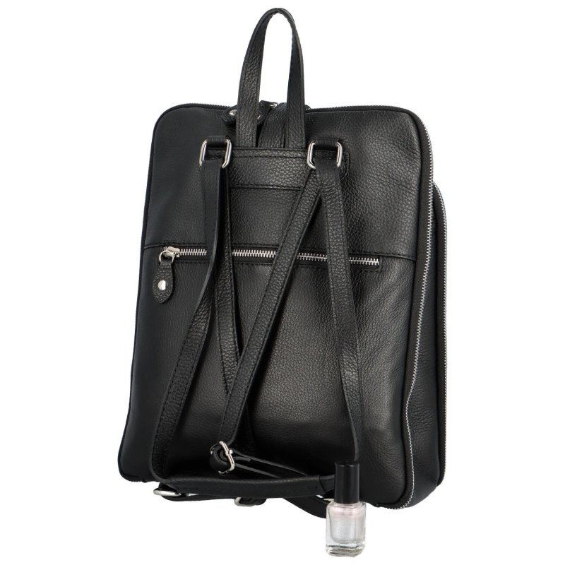 Stylová dámská kožená kabelka/batoh Elekta, černá
