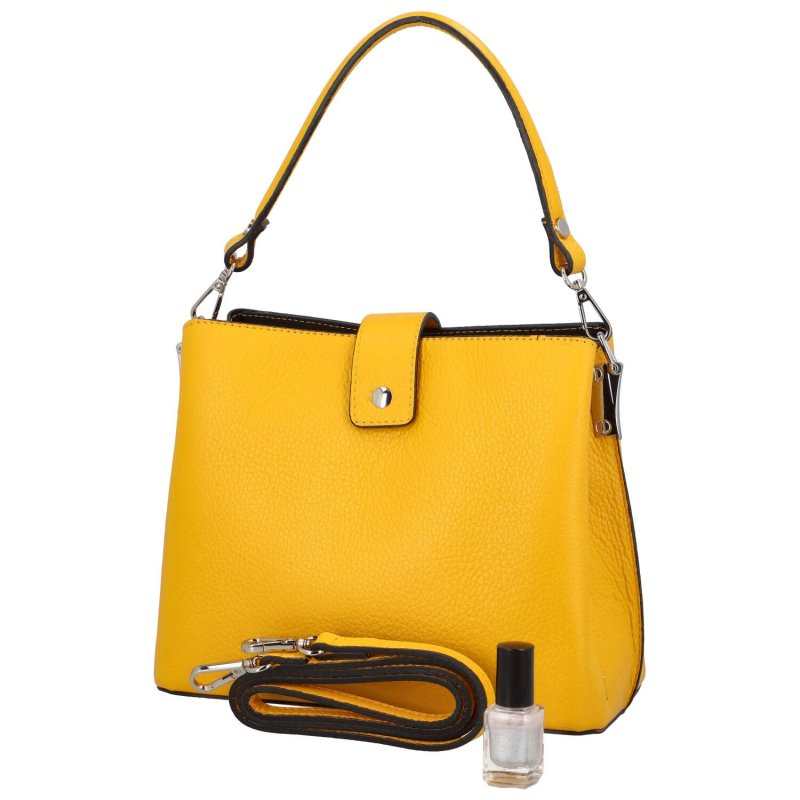 Elegantní dámská kožená kabelka Marianna, žlutá