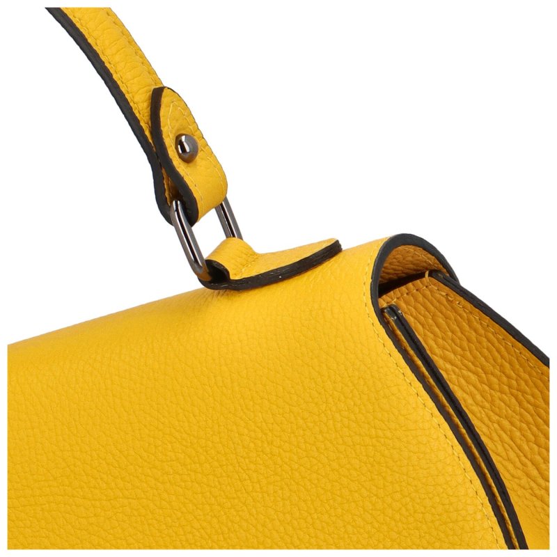 Kožená dámská kufříková kabelka do ruky Byrald, žlutá
