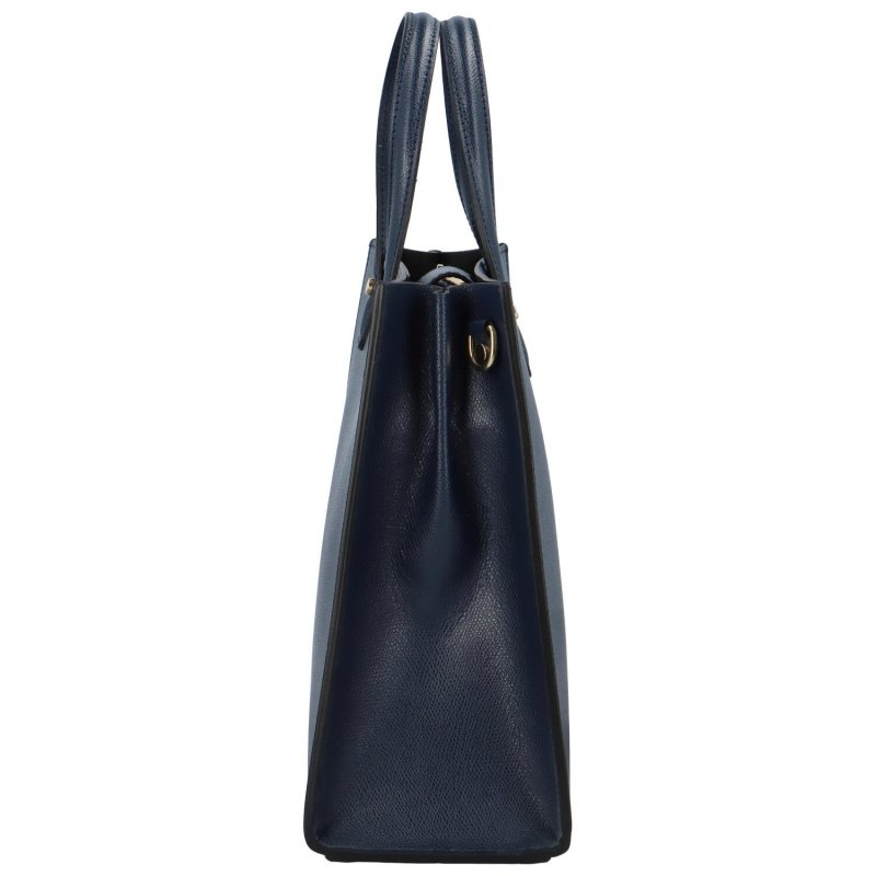 Luxusní dámská kožená kabelka do ruky Amada, tmavě modrá