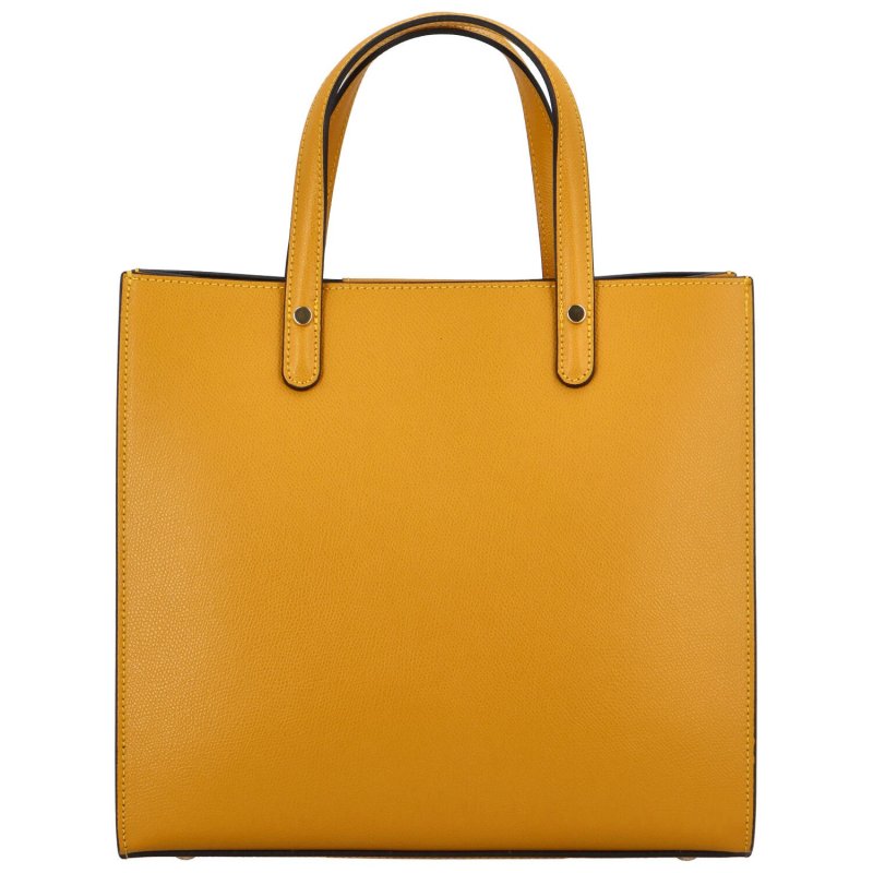Luxusní dámská kožená kabelka do ruky Amada, žlutá