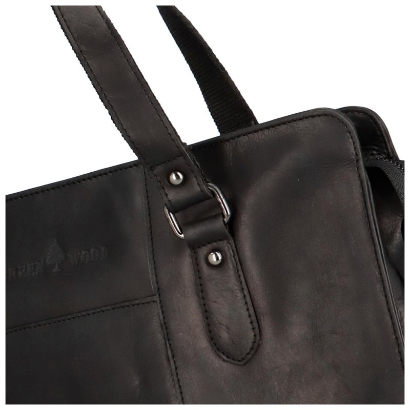 Luxusní kožená kabelka Lady, černá