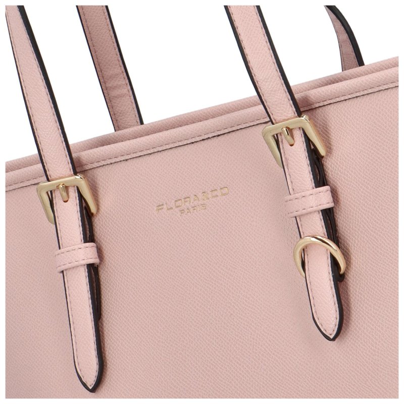 Elegantní koženková kabelka přes rameno Reamie, růžová