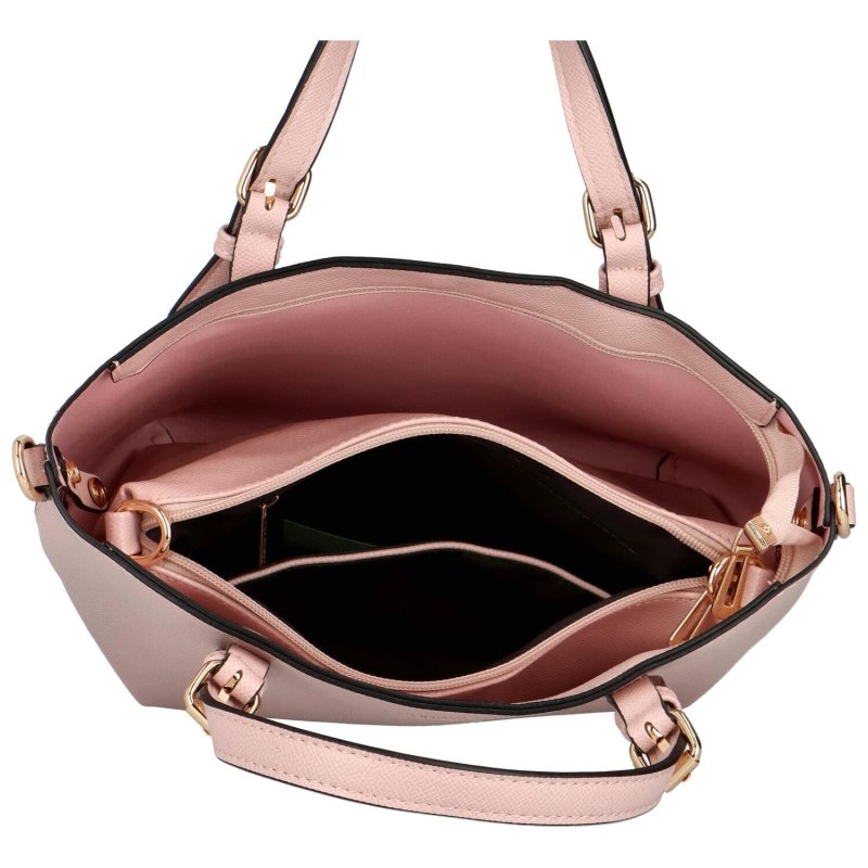 Luxusní koženková kabelka 2v1 Alexa, růžová