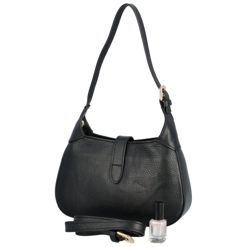Elegantní dámská kožená kabelka přes rameno Rebeka, černá