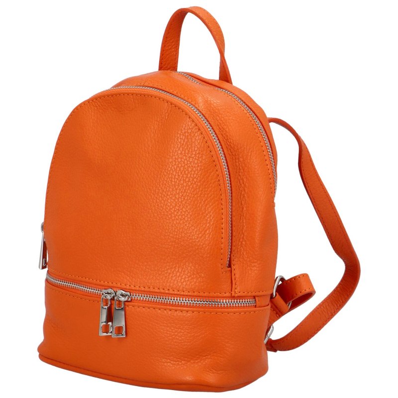 Stylová dámská kožená kabelka/batoh Durina, oranžová