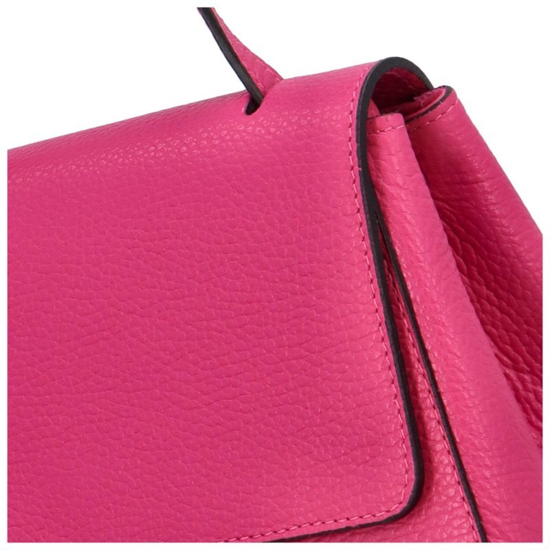 Atraktivní kožená kabelka do ruky Fátima, tmavě růžová