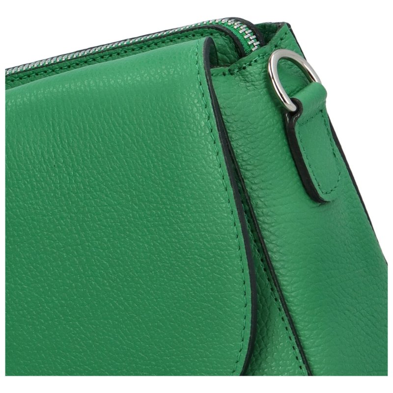 Minimalistická dámská kožená kabelka Eva, zelená