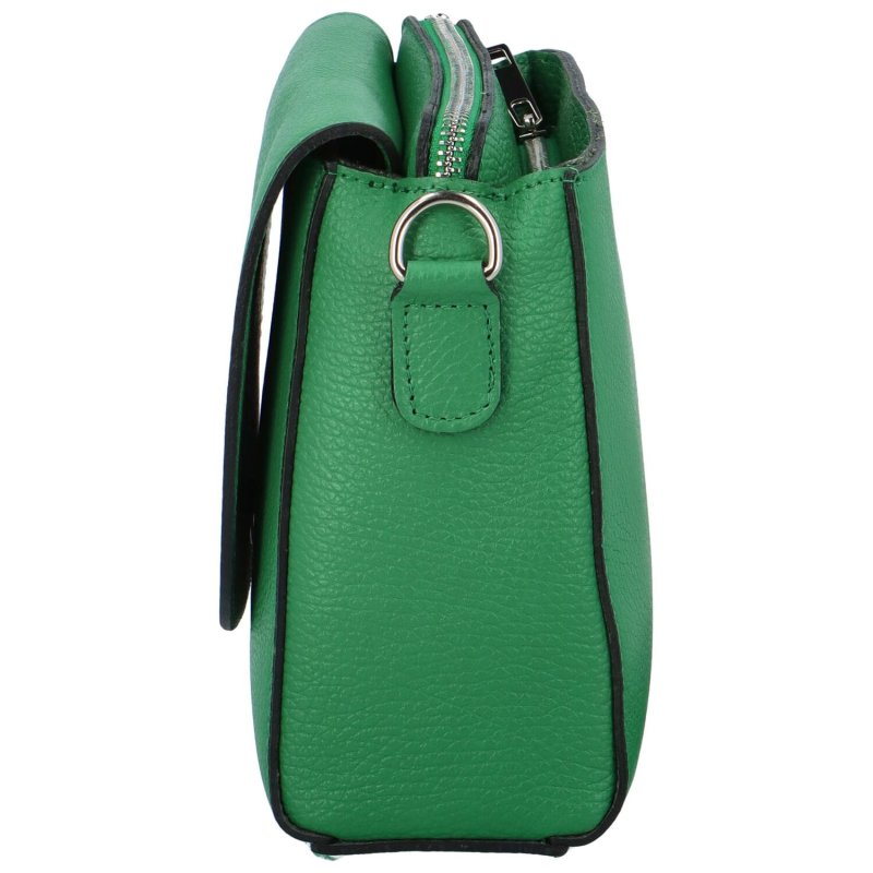 Minimalistická dámská kožená kabelka Eva, zelená
