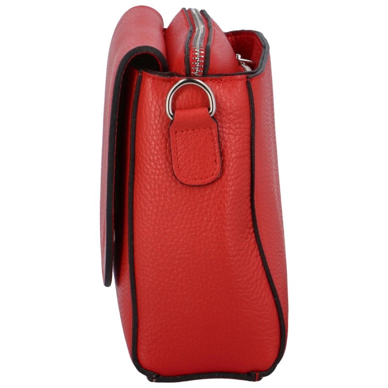 Minimalistická dámská kožená kabelka Eva, červená
