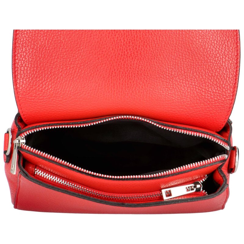 Minimalistická dámská kožená kabelka Eva, červená