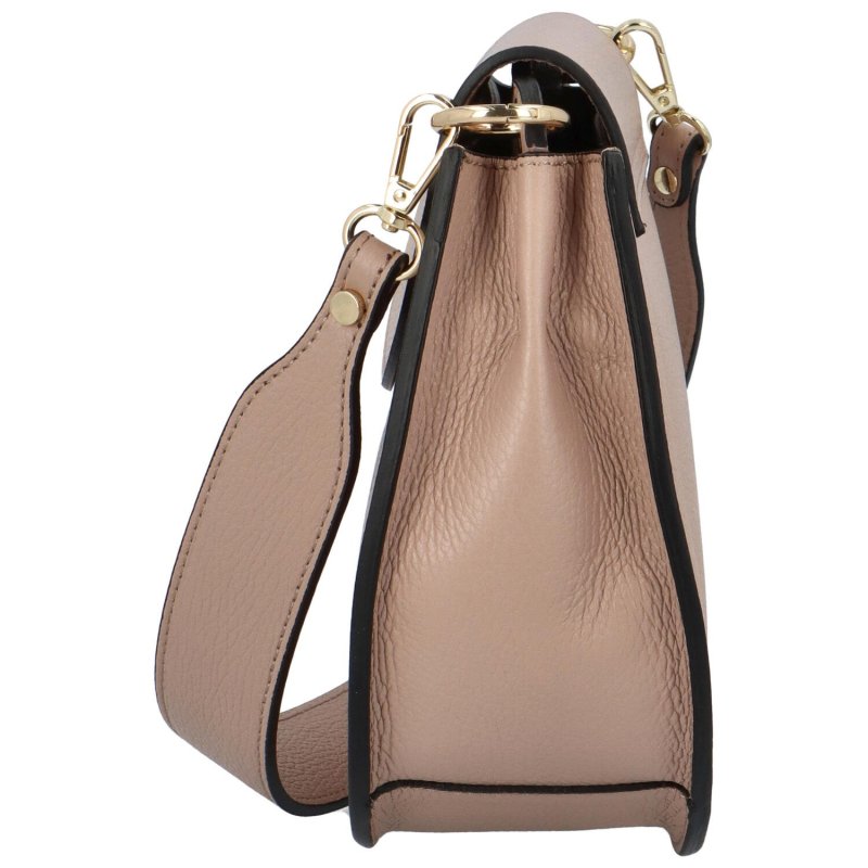 Luxusní dámská kožená kabelka April, pudrová