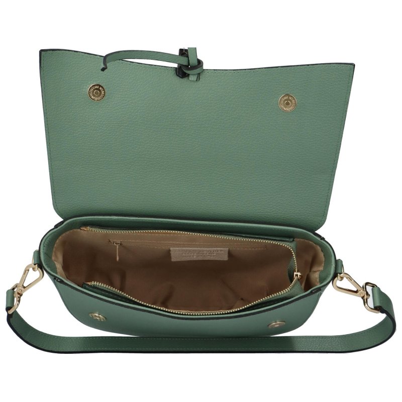 Menší dámská kožená kabelka Leather mini, světle zelená