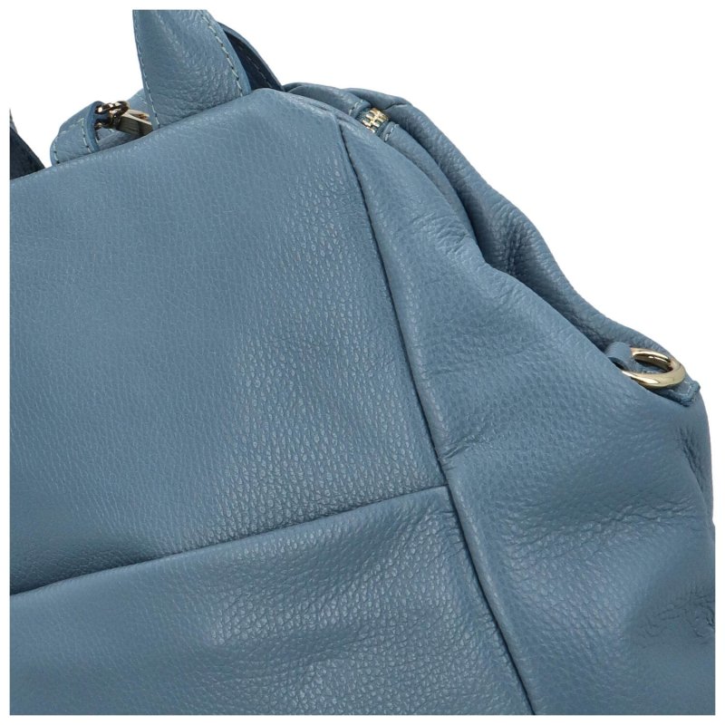 Luxusní dámský kožený kabelko-batoh Opu, světle modrá