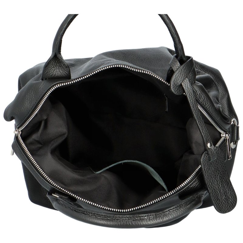 Luxusní kožená kabelka do ruky Celma, černá
