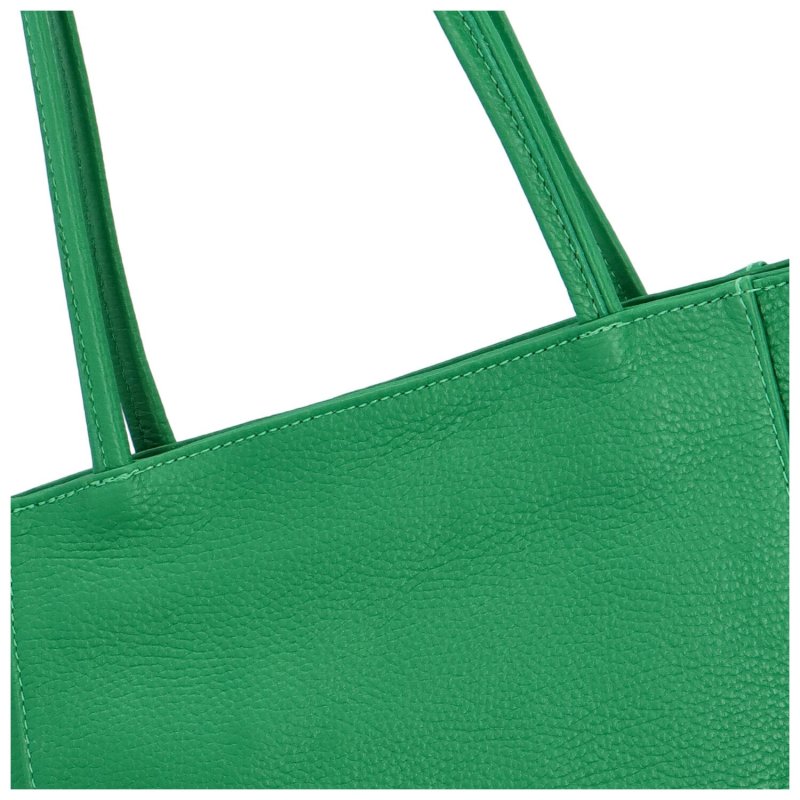 Luxusní dámská kožená kabelka Jane, výrazná zelená